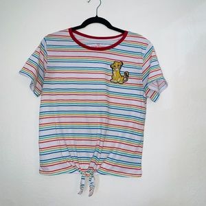 Disney The Lion King Striped Simba Tie Front Shirt